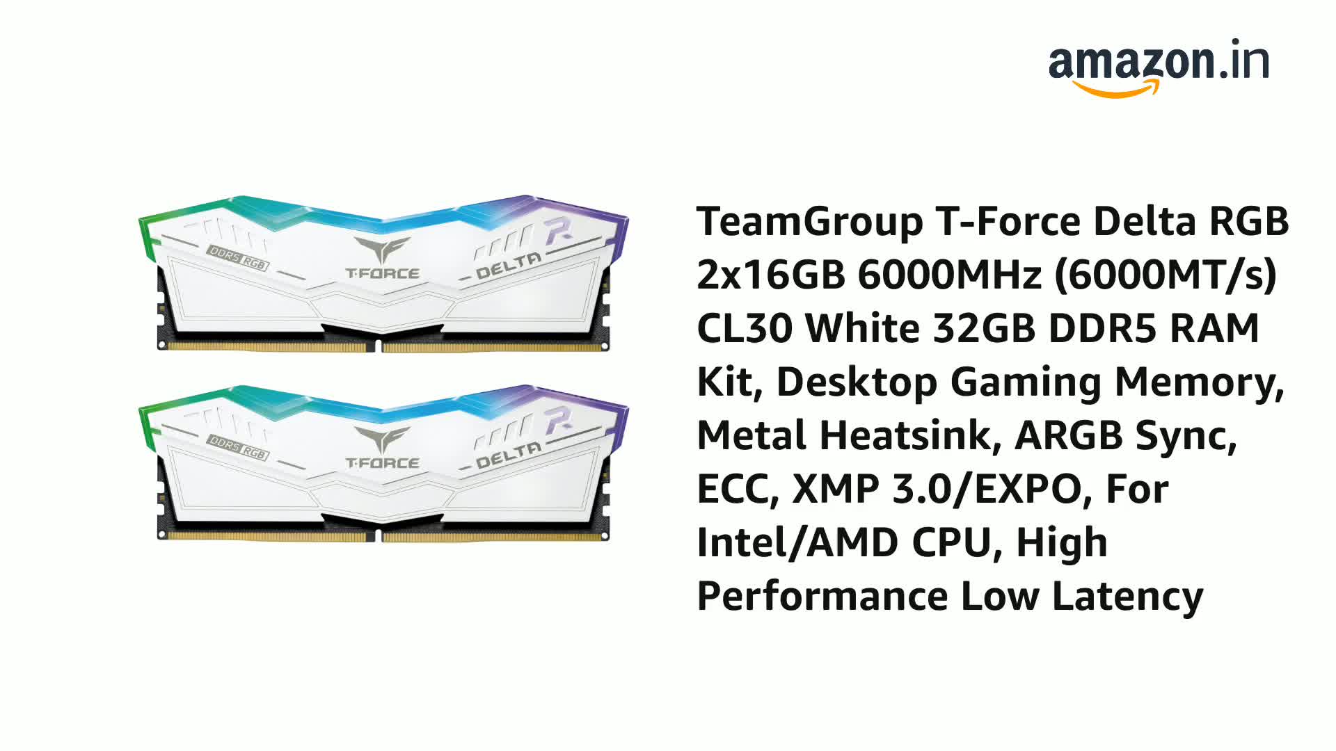 TeamGroup T-Force Delta RGB 32GB DDR5 RAM Kit Desktop Gaming Memory