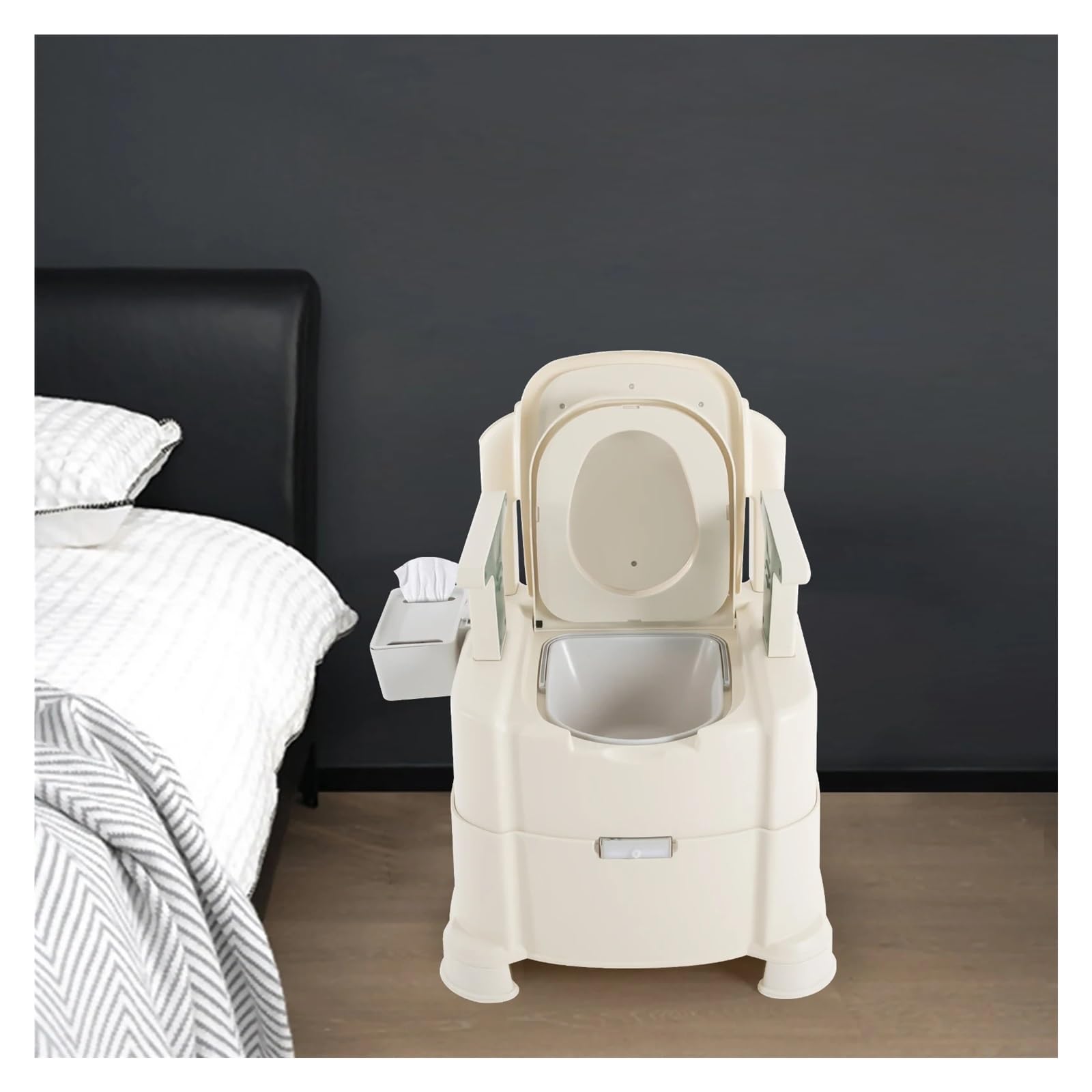 Baño Portátil, Inodoro Portátil Junto A La Cama Con Luz Nocturna Sensor
