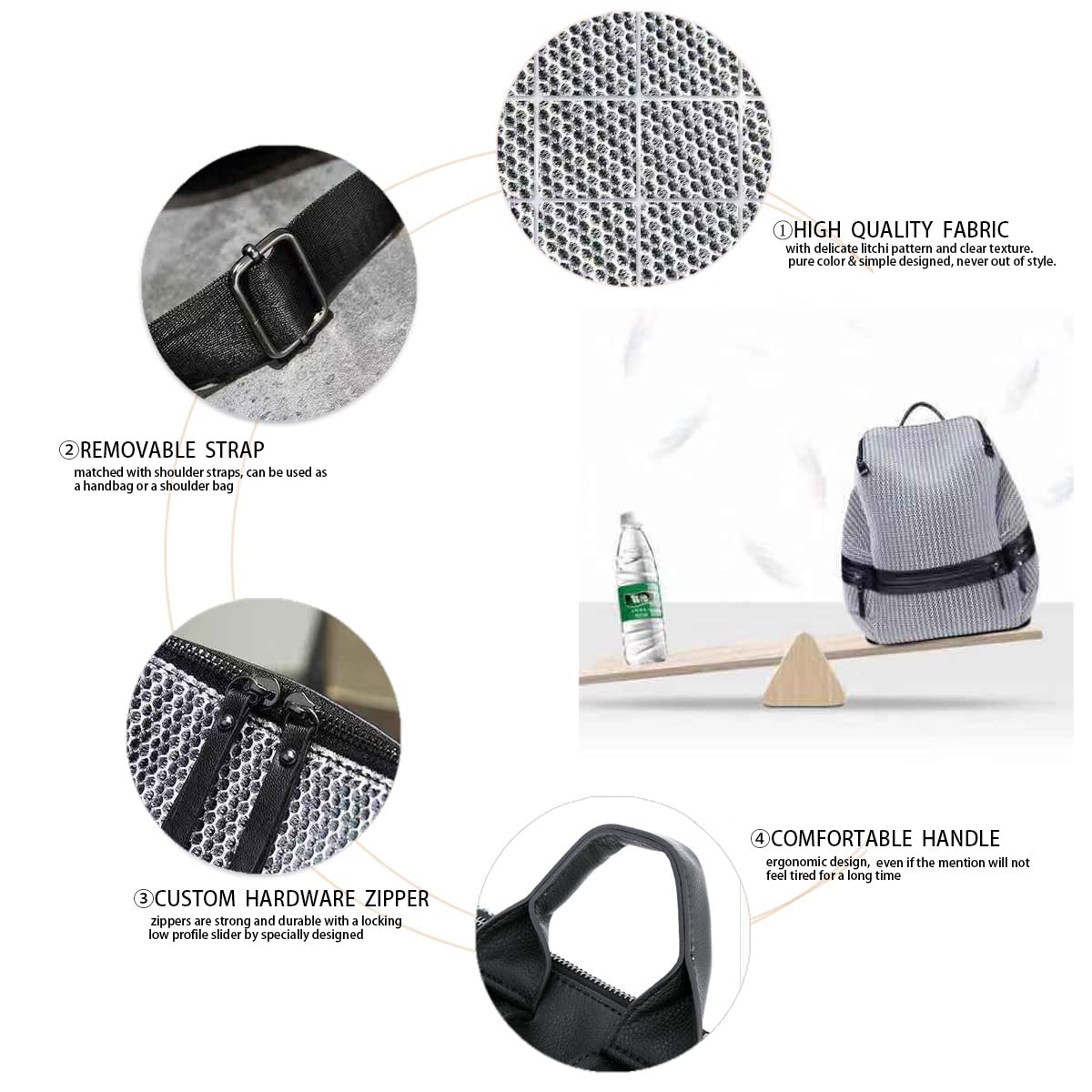 BUKESIYI Mujer Bolsos Mochila Niña Vestir Antirobo Pequeña Casual Bandolera Portatil PU Cuero Piel ES78110