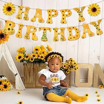 Amazon.co.jp: siawadeky 誕生日 飾り付けセット おしゃれ 夏 ひまわり