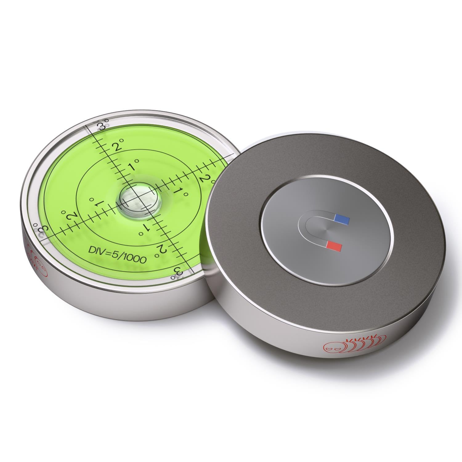 【Annie 】factoy-b revel Magnetic Metal Large Spirit Bubble Level 60mm Diameter, (2
