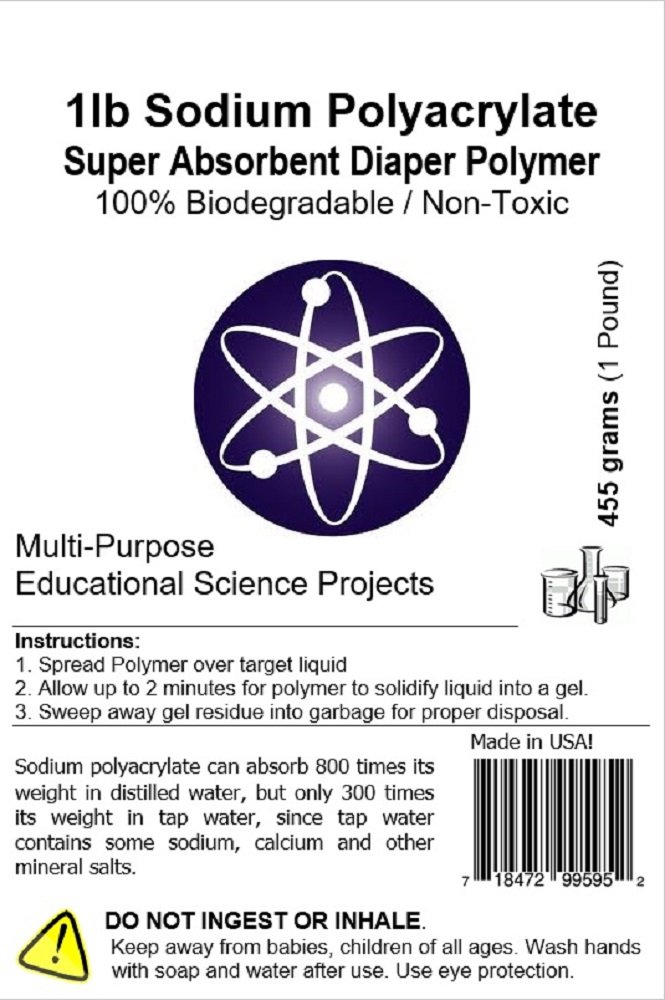 Sodium Polyacrylate Superabsorbent Diaper Polymer (1, 1lb)