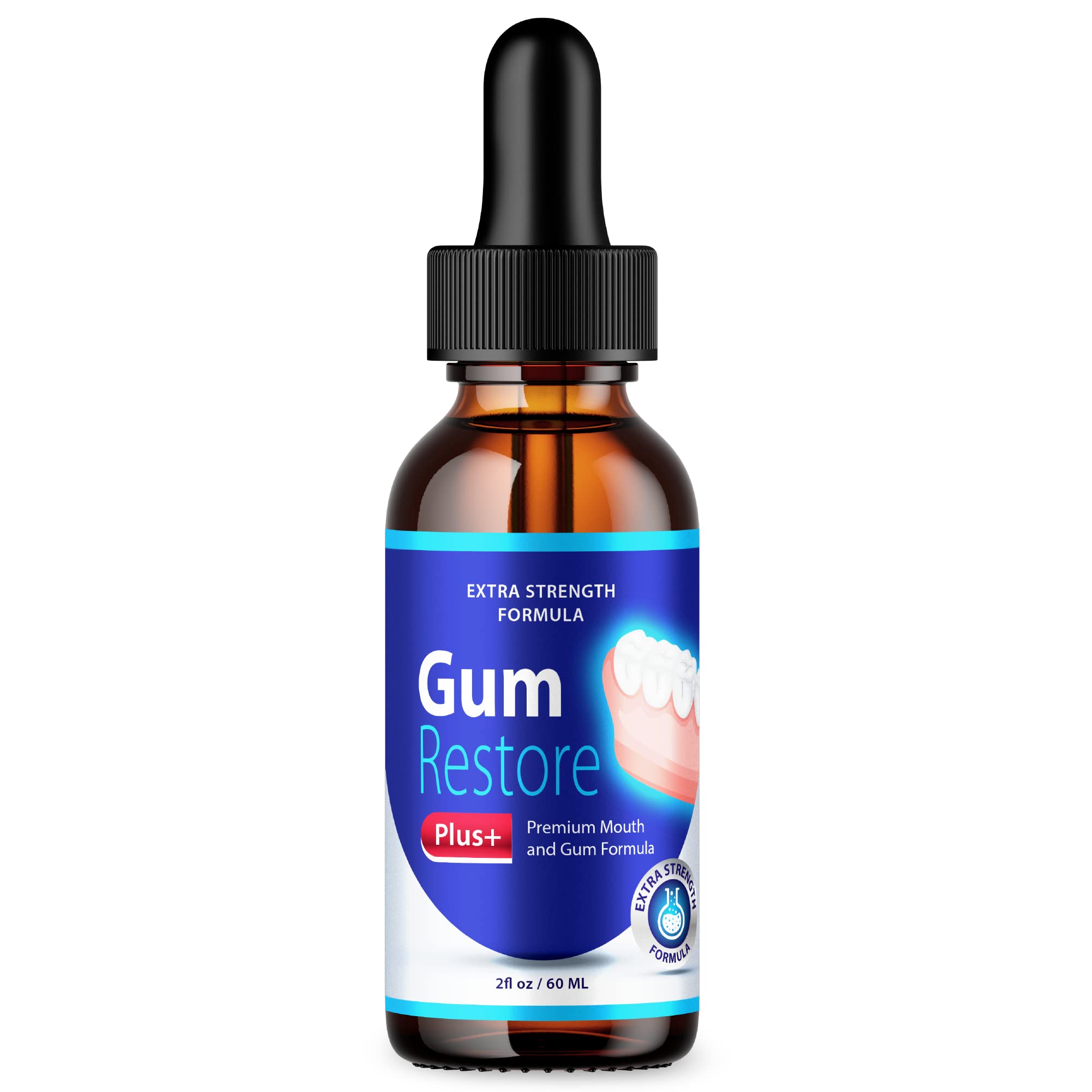 Gum Restore Plus - Official Formula - Gum Restore Drops to Fix Mouth, GumRestore Drops Liquid 30 Days, Gum Restore Plus Liquid Gum Restore Restoration New 2023 Extra Strength Ingredients (1 Bottle)