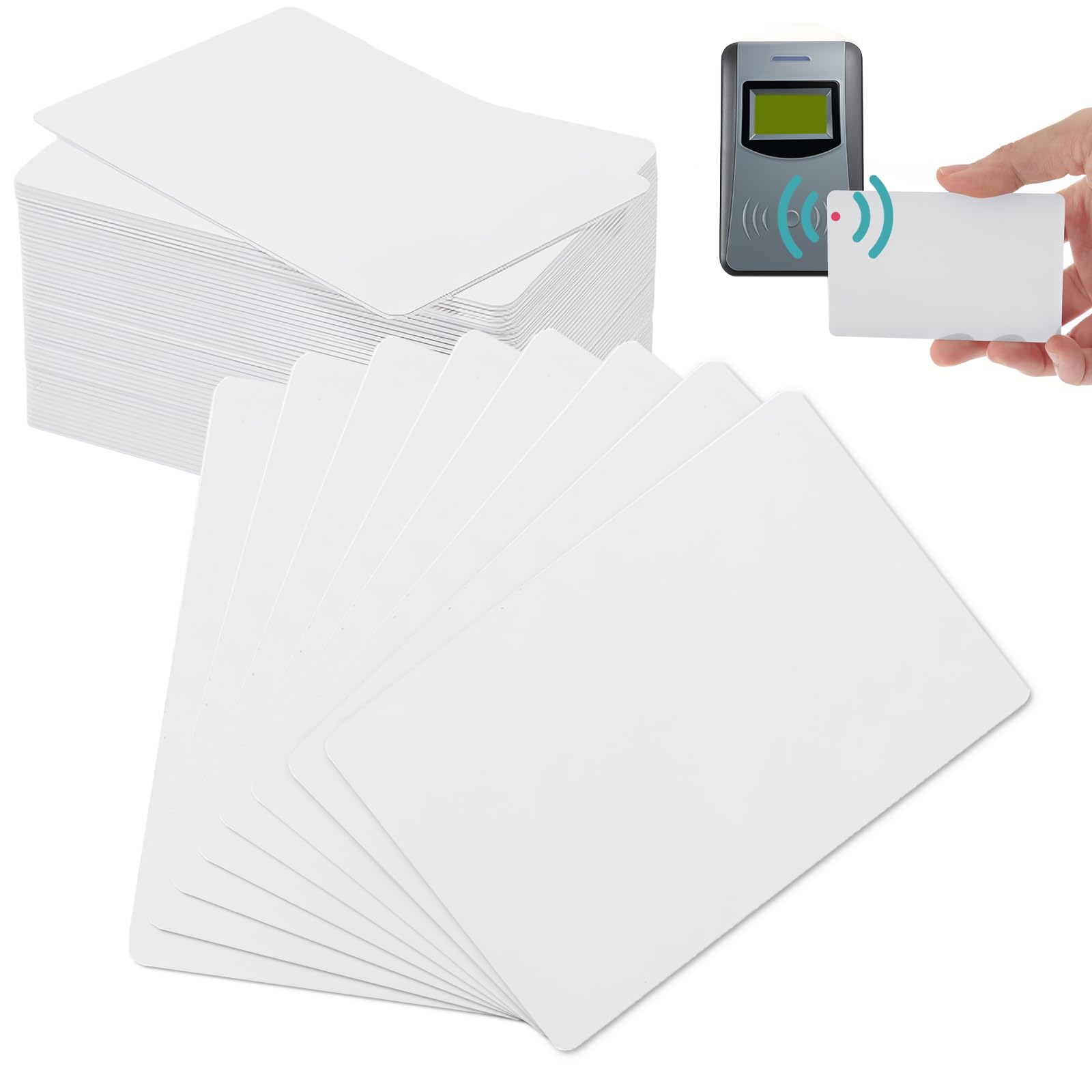 SPORWAY NTAG 215 NFC Cartes: 100 Pièces NFC Cartes Tag, 504 Mémoire d'Octets, NTAG 215 NFC Étiquettes Blanches Compatibles avec Tagmo pour Tous les Smartphones et Appareils Compatibles NFC