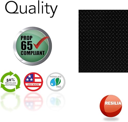 Miniatura 2 de Resilia alfombra protectora para piso de garaje, con agarre antideslizante, placa con patrón de semilla de melón en relieve, resistente al agua y a