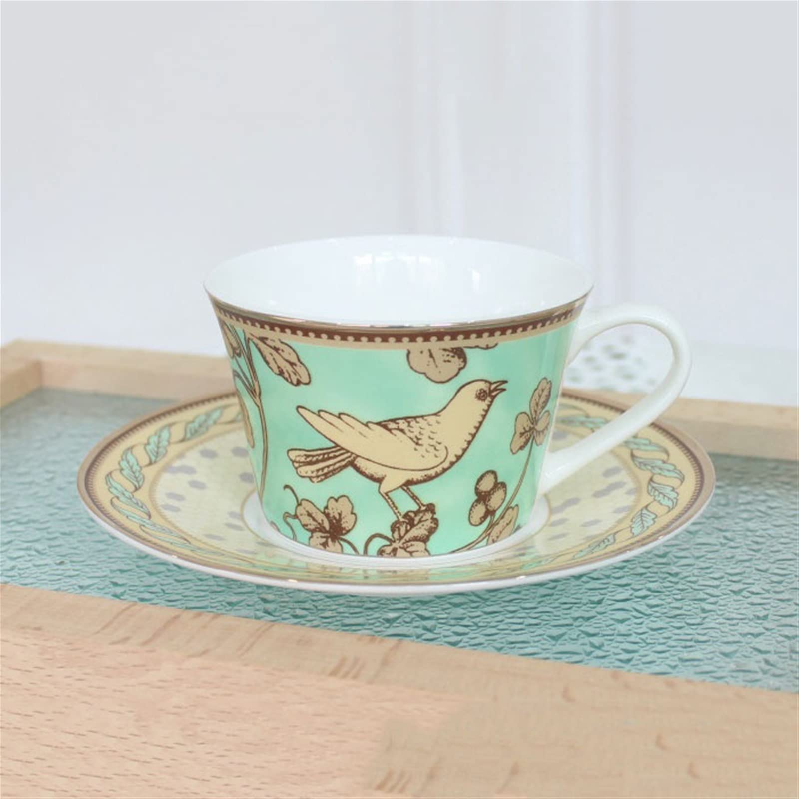 Ceramiczny kubek do kawy w stylu europejskim w stylu ogrodowym filiżanka do kawy z porcelany kostnej czarny zestaw filiżanek do herbaty kubek zestaw kubków do kawy