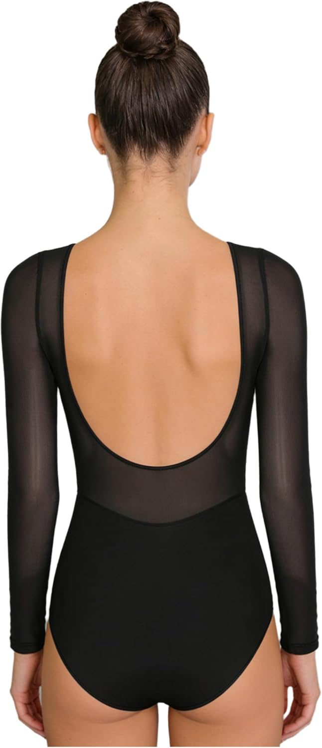 Women Leotard Ballet Dancewear Long Sleeve Gymnastics Leotards Lyrical Contemporary Dance Bodysuit