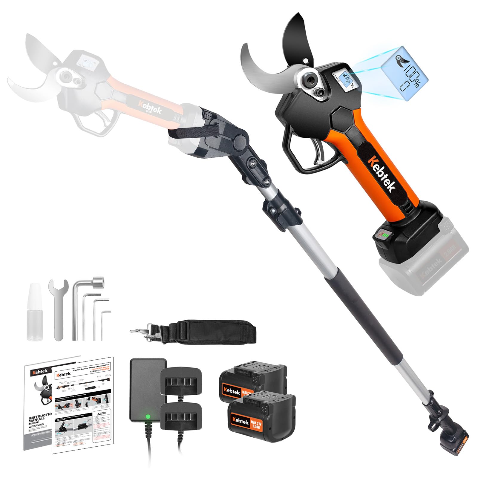 Amazon.com: 2 In 1 Electric Pruning Shears 40MM Pole Set