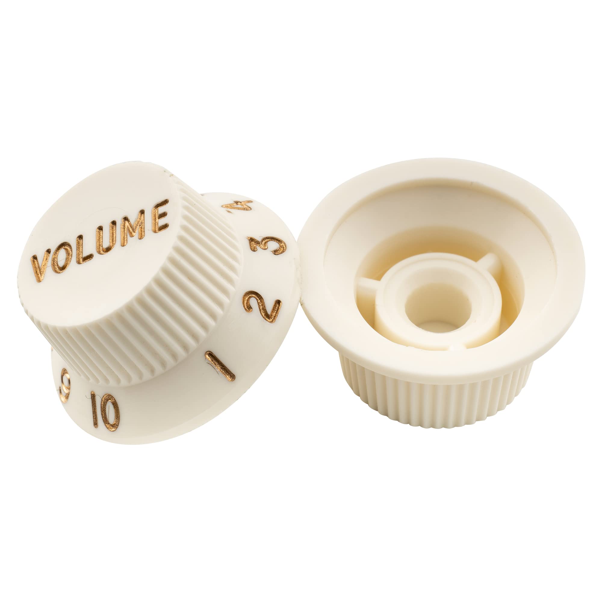 Musiclily Ultra Uniwersalny Gałka Potencjometru 2 Tone 1 Volume Set do Gitary Elektrycznej Fender Stratocaster ST Style, Aged White (3 szt.)