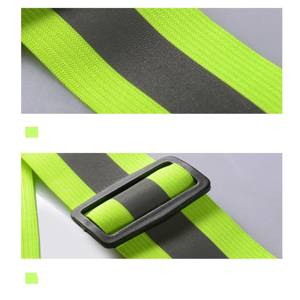 Reflektorbänder Set Reflexgürtel Reflektierende Armbänder Hohe Sichtbarkeit Reflexgürtel Einstellbar Reflektorband Reflektorgurt für Kinder Erwachsene Radfahren Wandern Joggen Orange 10 Set