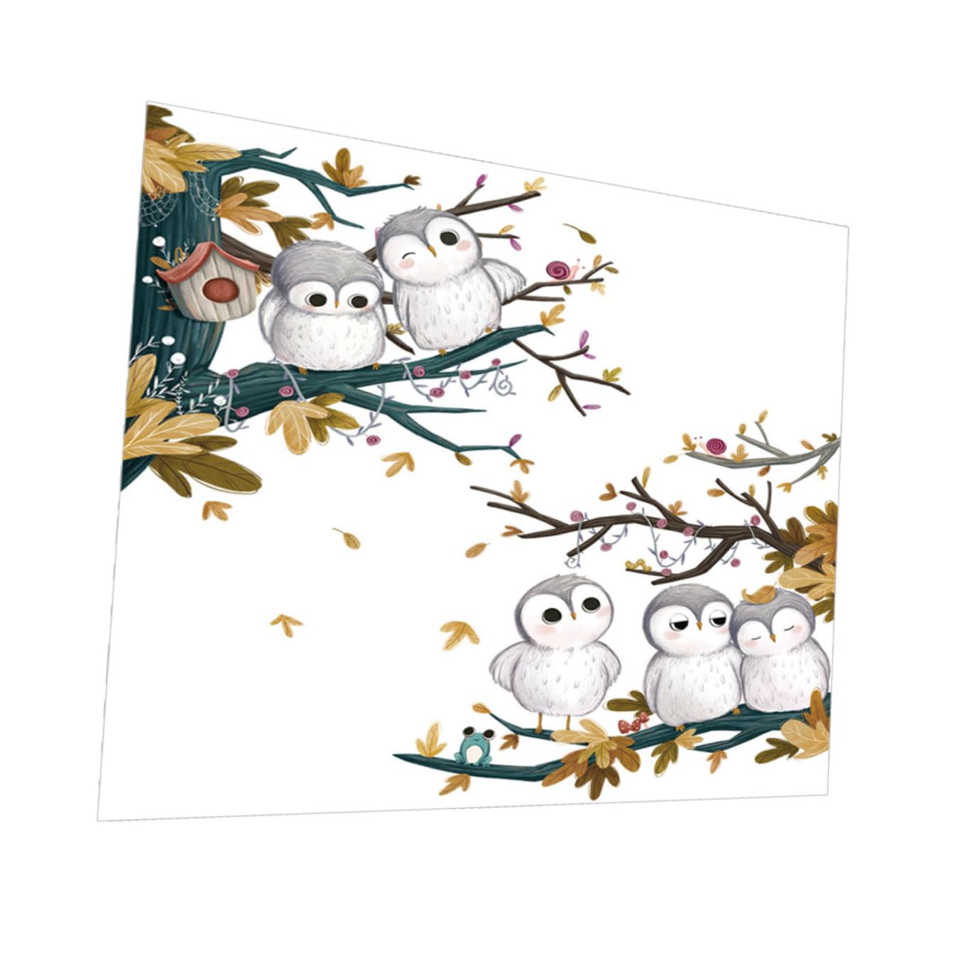 UTHCLO Removable Owl Wall Sticker for Boys and Girls Room Bedroom Decor, PVC Material Cartoon Lovely Design, Leaves No Glue Residue, Suitable for Tile and Glass Surfaces