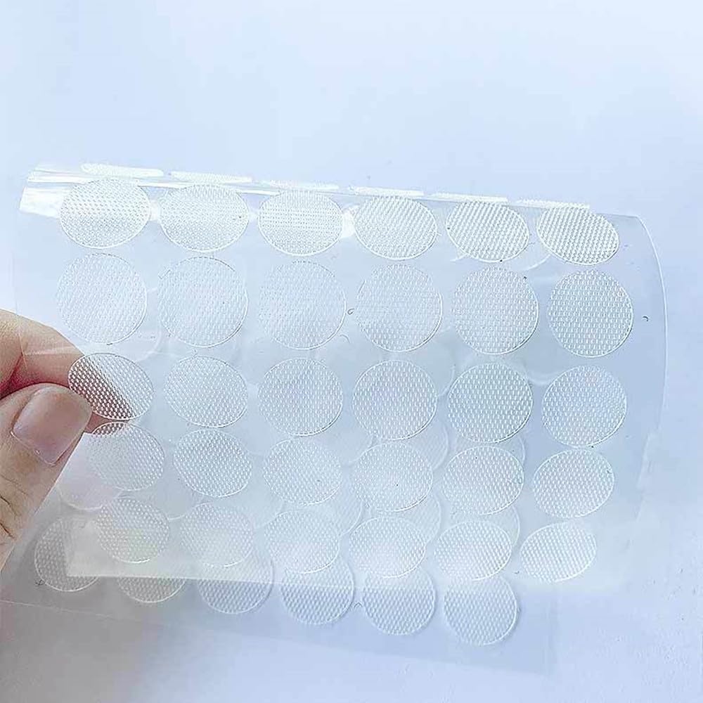 Self Adhesive Dots Round Pads Tapes Sticky Back Hook Loops Nylon Tape for DIY Crafts Office Classroom School Home (Clear Dia.10mm 900pcs/450Pairs)