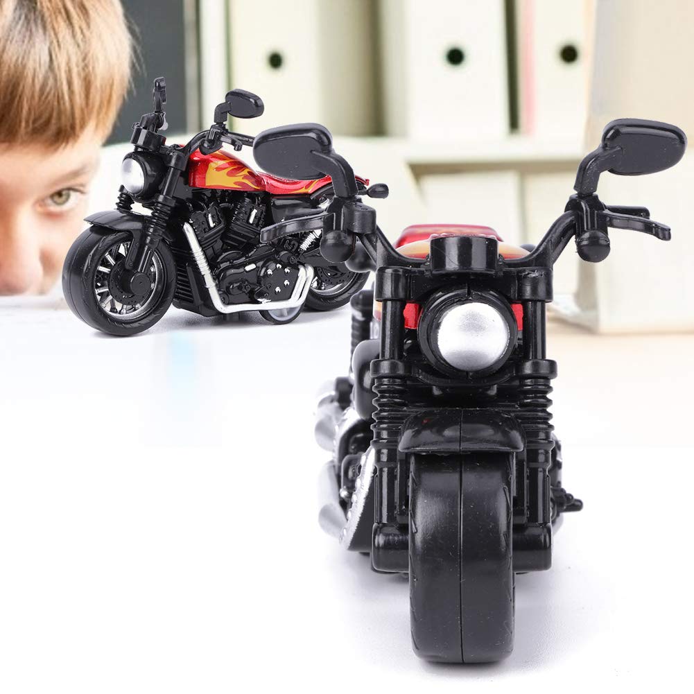 Aluminiowa zabawka motocyklowa Wysoka symulacja Model motocykla Pojazd typu pull-back Zabawka dla dzieci Zestaw prezentowy z zabawkami intelektualnymi (czerwony)