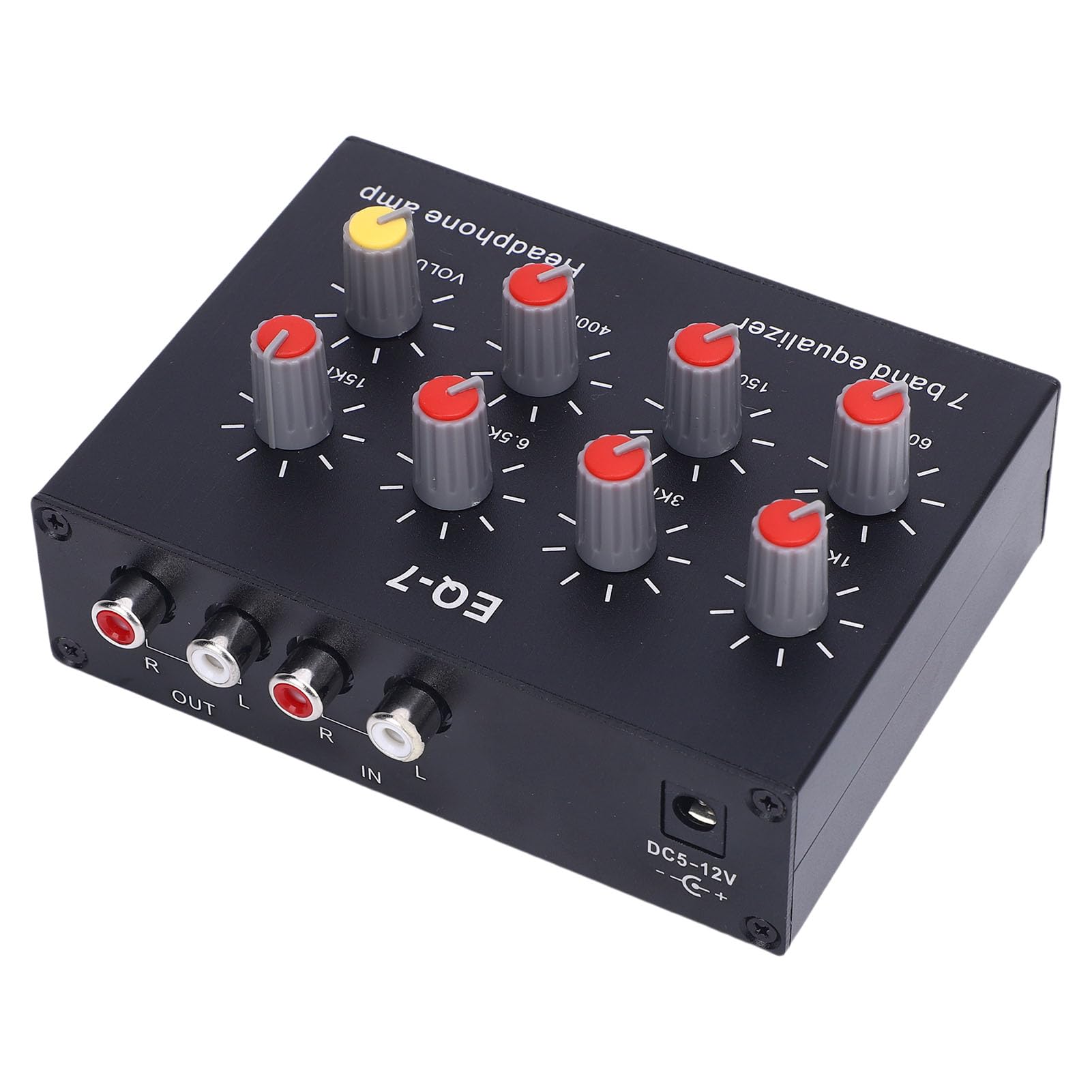 Equalizador EQ de 7 Bandas, alta calidad sonido ecualización, Amplificador de Auriculares, doble canal 5V-12V DC para jugadores, músicos, cine en casa, estudios grabación, DJs, etc.