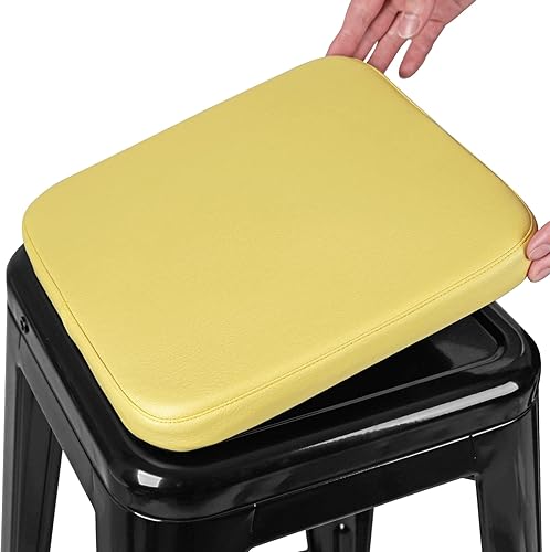 SINOSSO Leathaire - Cojín moderno para taburete de bar de piel sintética, 1 pieza, magnético, para silla pequeña, para cafetería, bistró, taburete