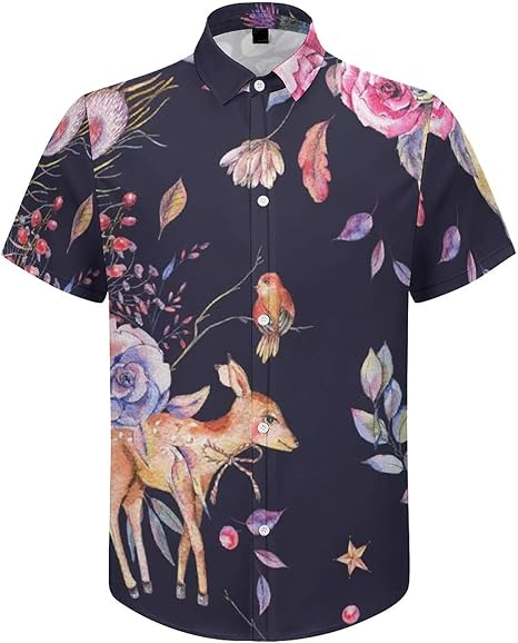 Amazon Co Jp シャツ メンズ Tシャツ 鹿 ピンク ローズ 半袖 カットソー 夏 重ね着 トップス ボタンダウン カジュアル ゆったり シャツコーデ カジュアル おしゃれ 体型カバー 通気性 汗染み防止 快適 軽い 柔らかい S M L Xl 2xl 3xl 服 ファッション小物