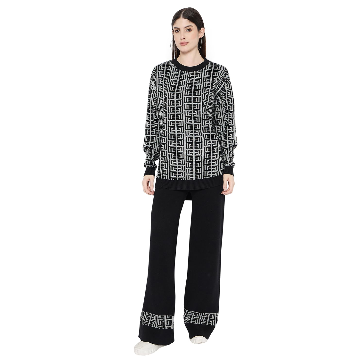 camey Women's Long Sleeve round neck woolen Co-Ord Set-picture-31