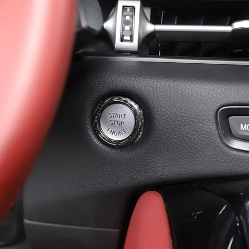 Miniatura 3 de Daeiclru Anillo de ajuste de interruptor de arranque de fibra de carbono real para Toyota Supra GR A90 A91 MK5 2019-2022, anillo decorativo para