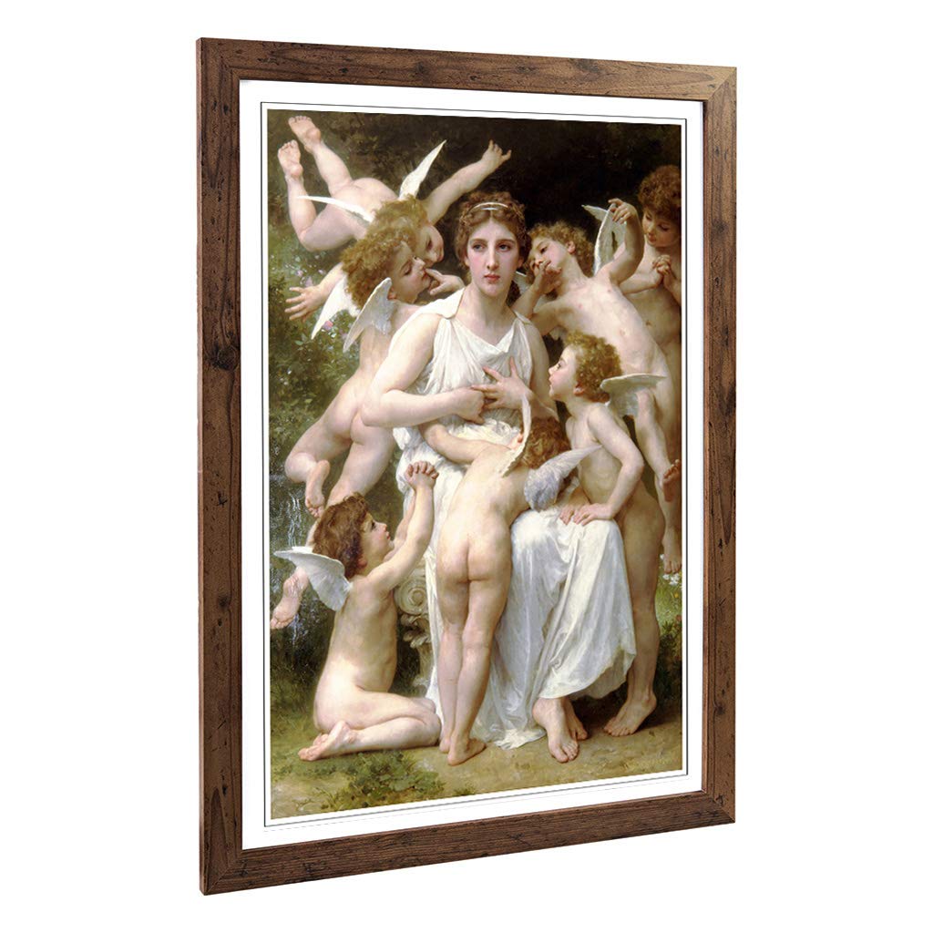 Big Box Art Framed Print of William Adolphe Bouguereau Assault Design | Wall Art Picture | Home Decor for Kitchen, Living Room, Bedroom, Hallway, Walnut, A2 / 24.5x18 Inch / 62x45cm