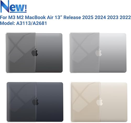 Miniatura 4 de IBENZER Compatible con funda para MacBook Air M2 2023 2022 de 13 pulgadas, modelo A2681, carcasa rígida y cubierta de teclado y película de pantalla