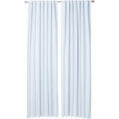 Amazon Basics Room Darkening Blackout Window Curtains with Back Tab Hanging Loops, Pack of 2, Light Blue, 52 in x 96 in