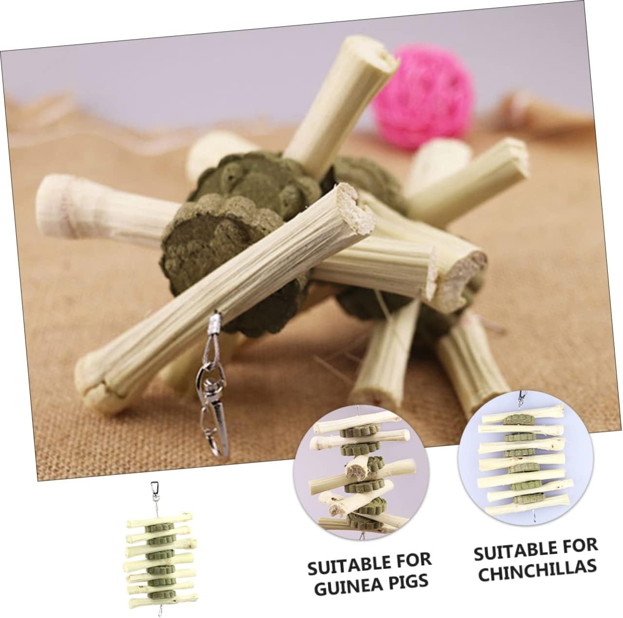 Milisten 2pcs Chew Toy Cake Animal Molar Treats for Bunnies Guinea Pigs and Chinchillas Supply for Healthy Teeth