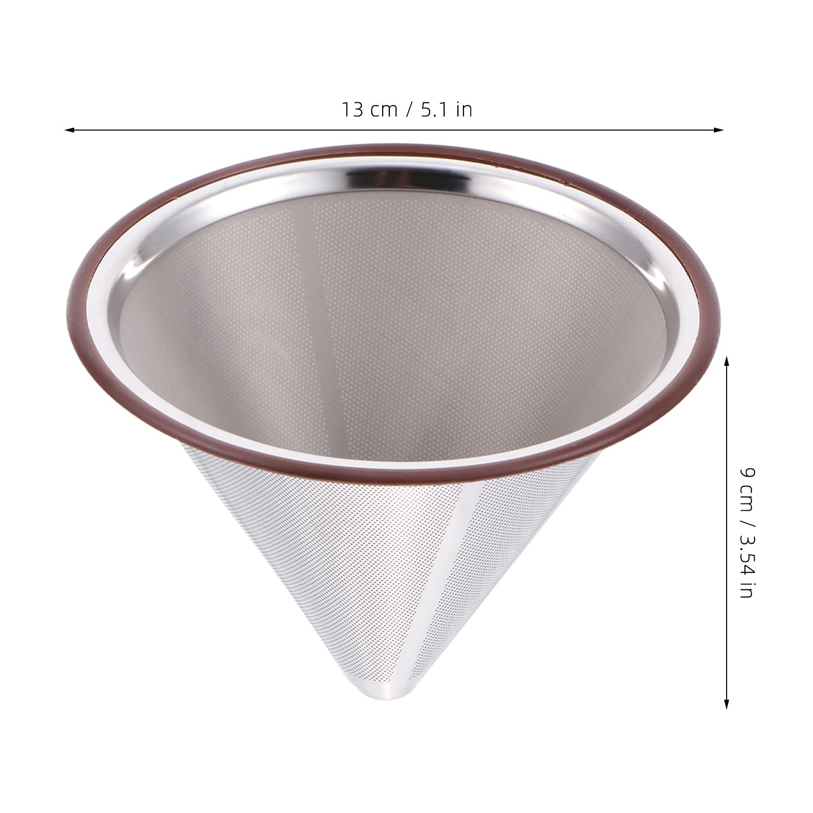 2 filtri per caffè a goccia, cono a rete a doppio strato, senza | Design riutilizzabile, filtro per caffè in acciaio inossidabile per casa o viaggi, resistente alla ruggine, non necessita di