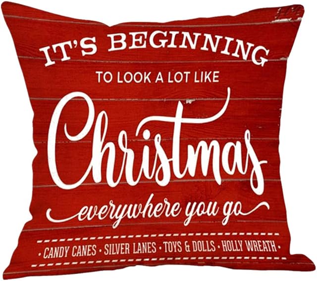 Hangood Merry Christmas Cushion Covers Cover 16 x 16 mas Snowman 40cm x 40cm Soft Plush Throw Pillow Case