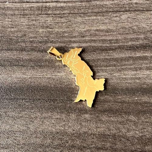 Fashion Stainless Steel Pakistan Map Pendant Necklace3