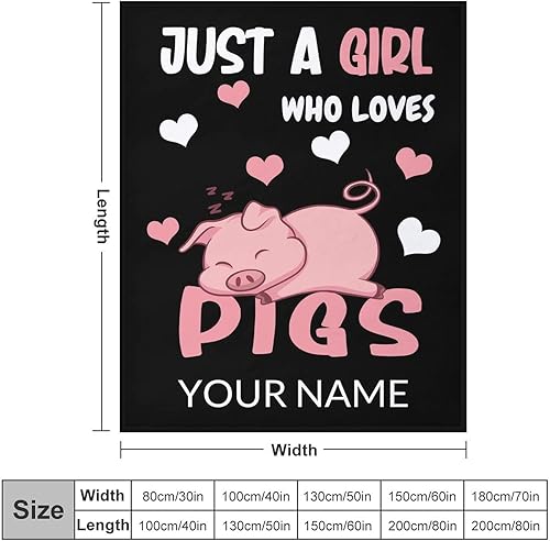 Miniatura 10 de Manta de cerdo para regalo, manta de franela polar de 50 x 60 pulgadas, suave para niñas, niños y adultos, ligera, cómoda, cálida manta con temática