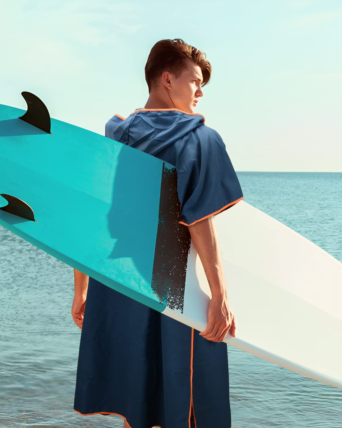 YINHANG Poncho de bain à capuche en microfibre à séchage rapide pour enfants, garçons et filles, pour le surf, la natation, les voyages, le camping, la piscine, le bain, gris