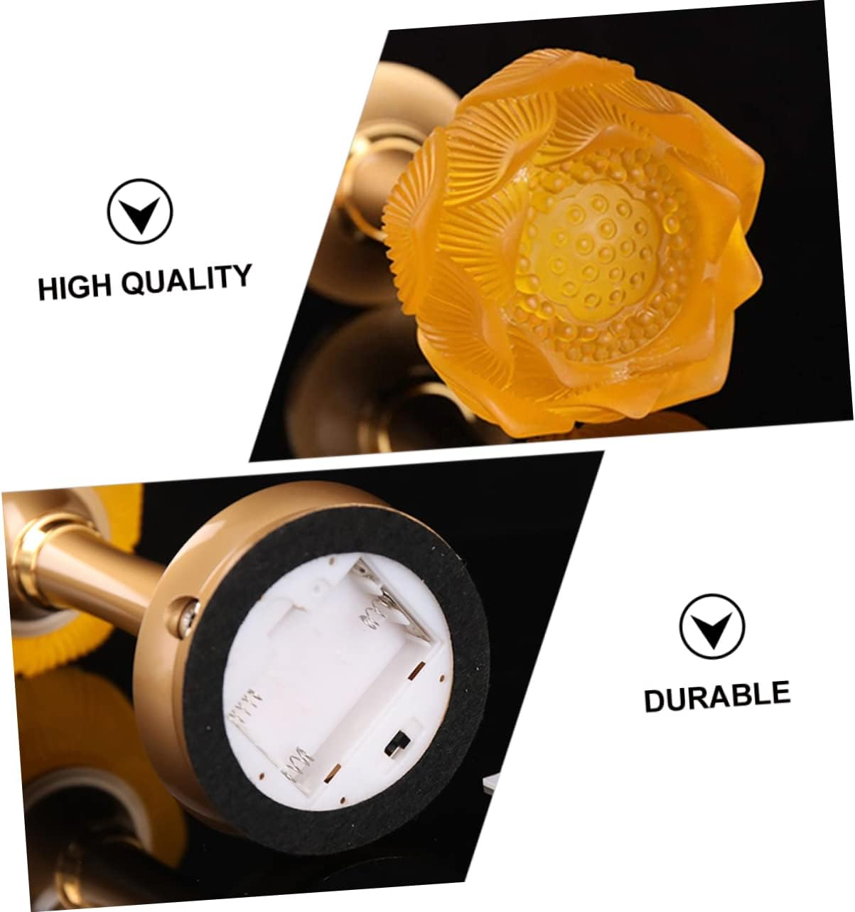 Gadpiparty 2Pcs Lotus Design Lamp Lotus Shaped Ornament for Home Temple Decoration Non Electric for Meditation and Worship