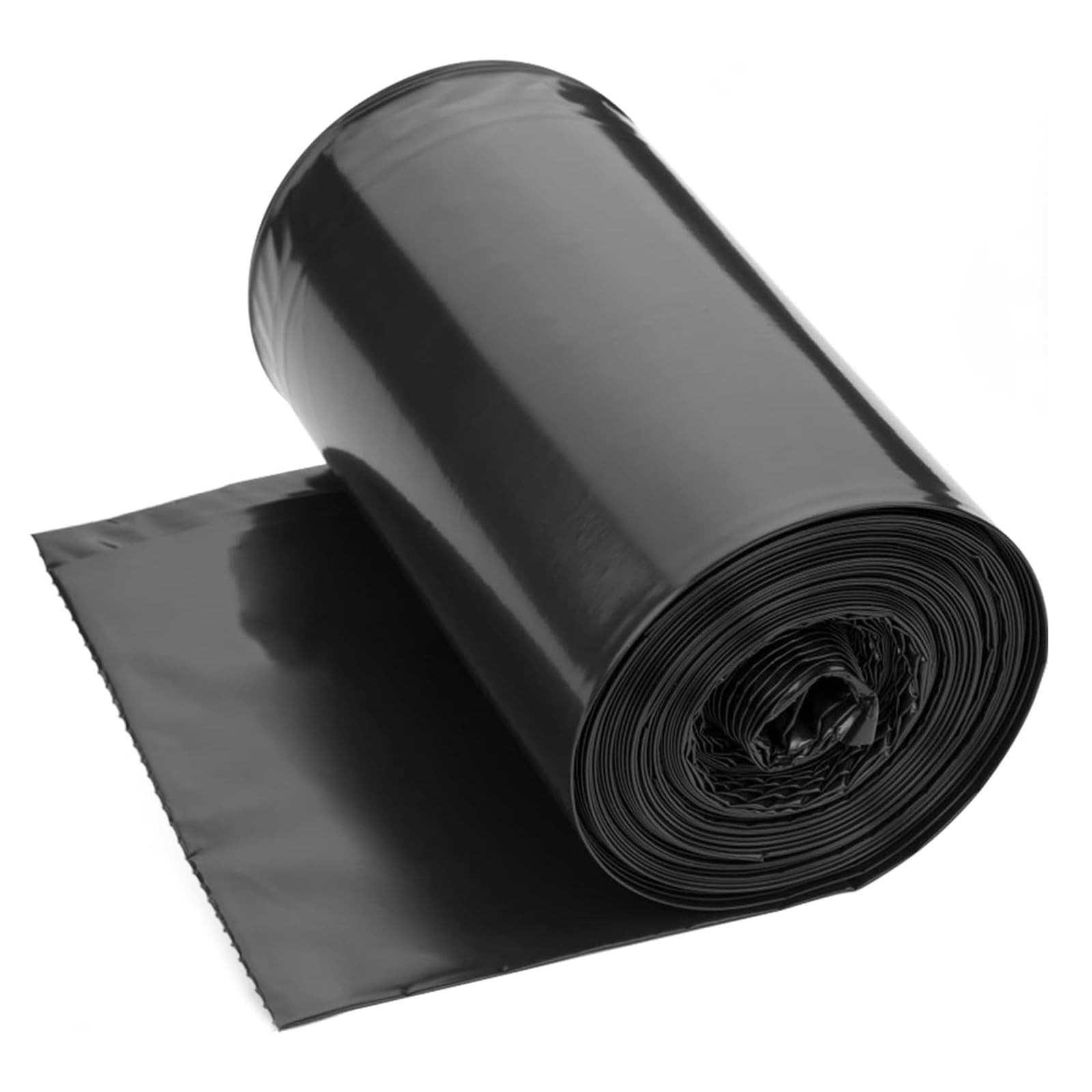 WAIKAS 13 Gallon Trash Bags, 1.41-mil, Flat Top, Unscented, Black, 28 Count