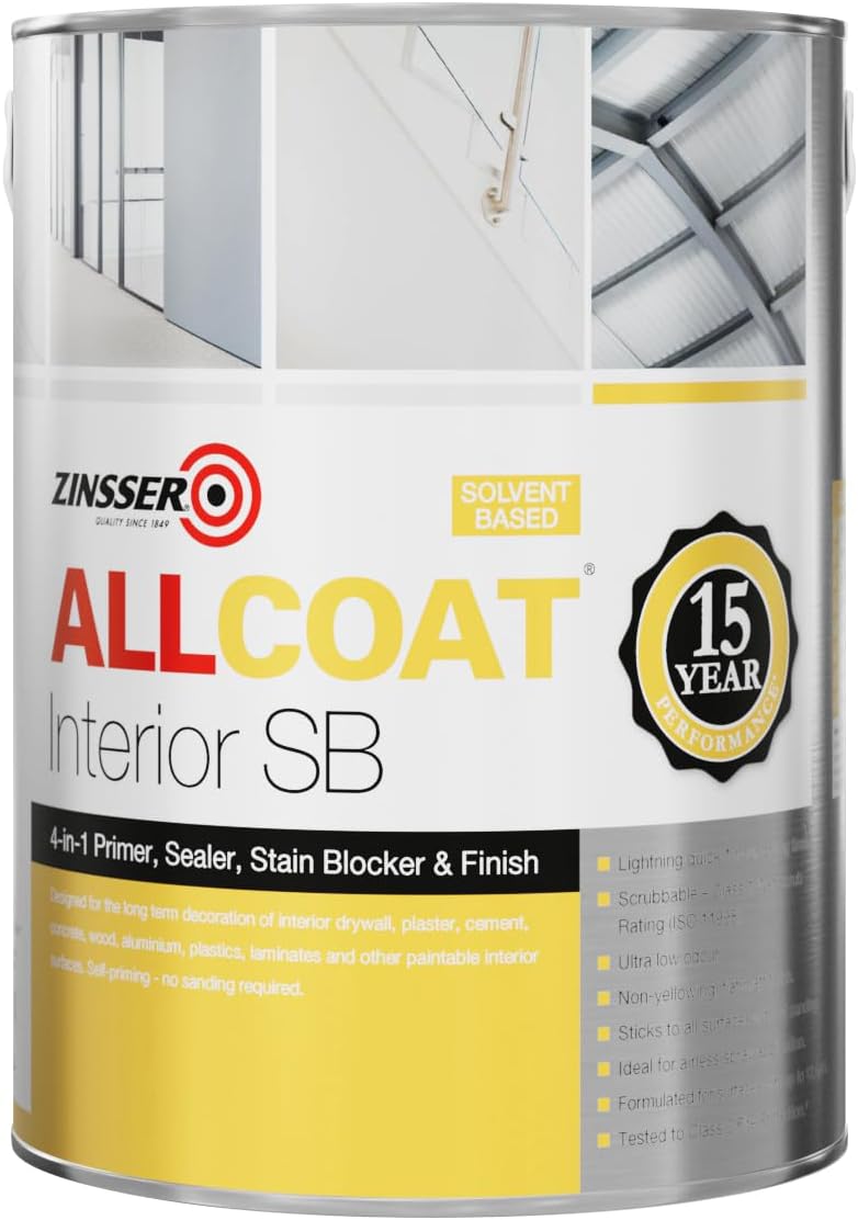 Zinsser AllCoat (SolventBased) 4in1 Primer, Sealer, Stain Blocker