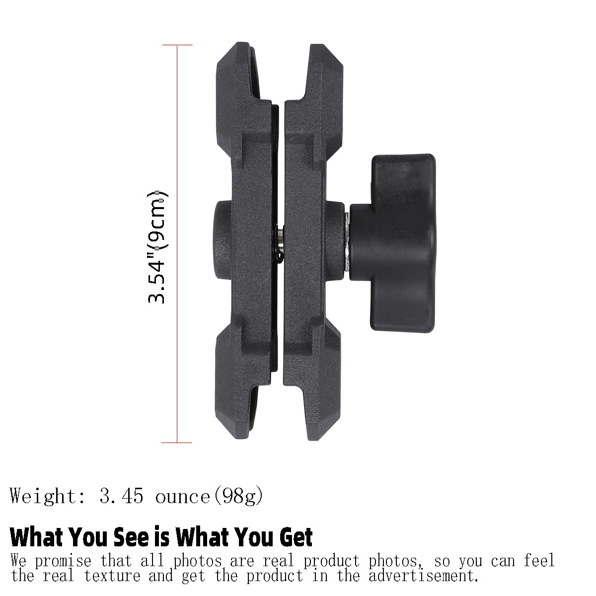 Aluminum Alloy B Size Double Socket Arm Compatible with RAM mounts and Other 1'' Ball Bike Motorcycle Phone Holder (Medium Arm,Full Length 3.5