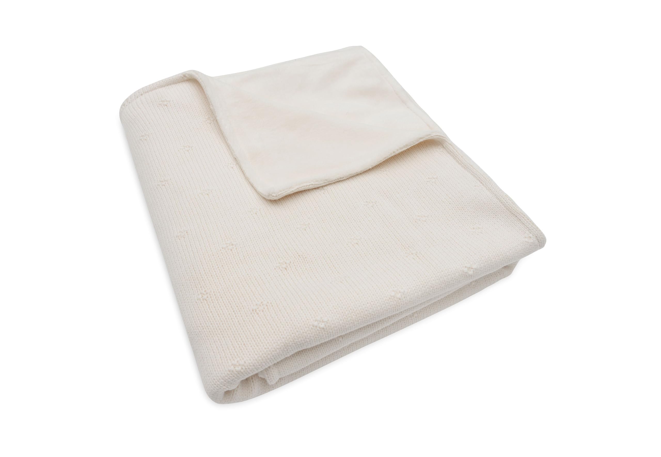 Jollein Couverture pour bébé Cosy Knit, Ivoire - Velours - 100 x 150 cm - 60% Coton, 40% Acrylique - Intérieur 100% Polyester - pour lit d'enfant - TOG 2.0 - Certifié Oeko-Tex - Motif tricoté