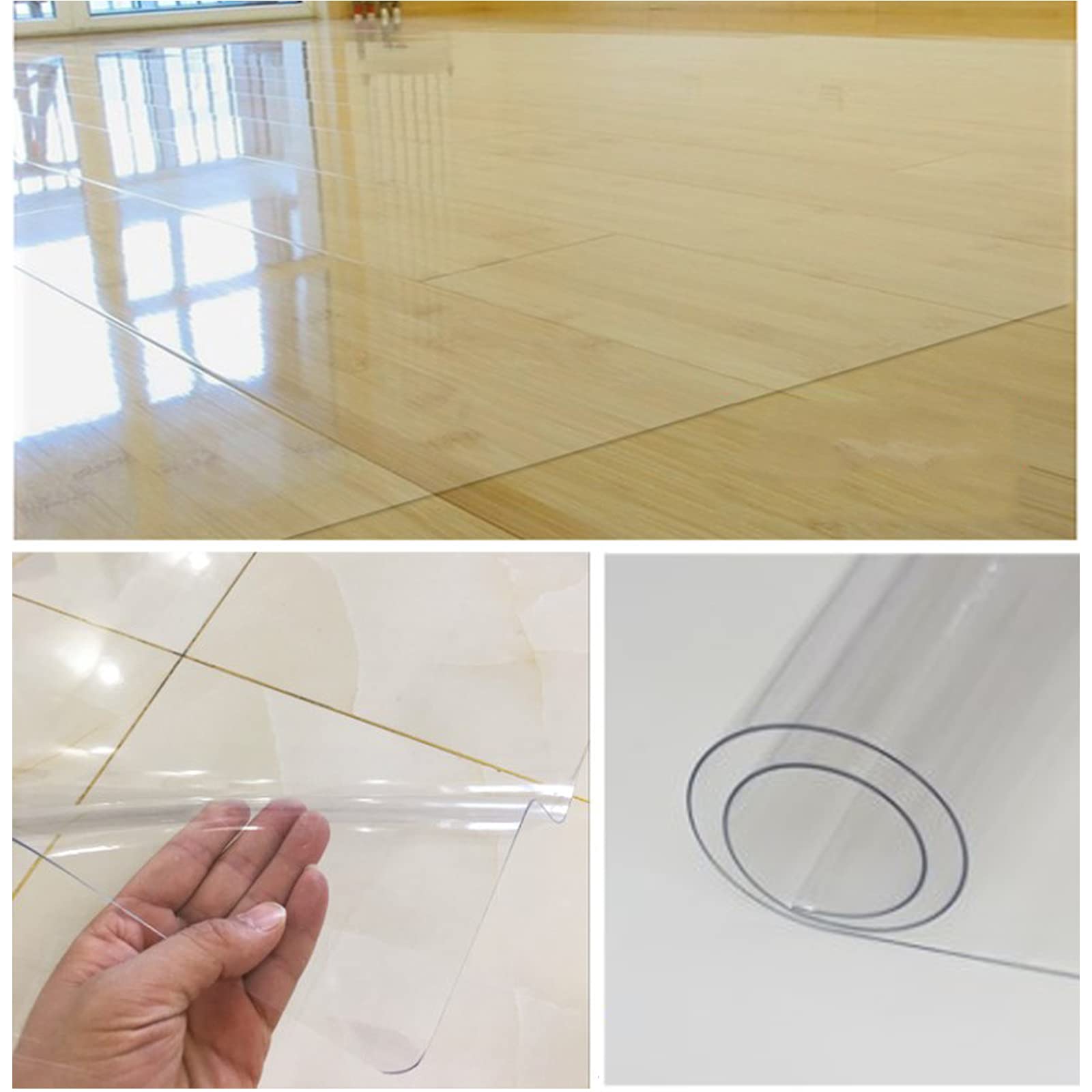 Bodenschutzmatte Bürostuhlunterlage,Bodenmatte Stuhlunterlage Transparent,Klar Hartboden Matte,Transparent Office Home Bodenschutz Matte Chairmats,Rectangle durchsichtig (140x140cm)