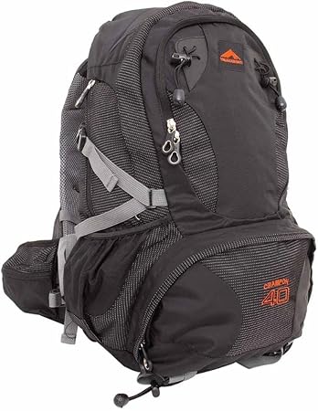 MOCHILA CRAMPON 40 - PRETO COM PONTILHADO Marca: TRILHAS & RUMOS