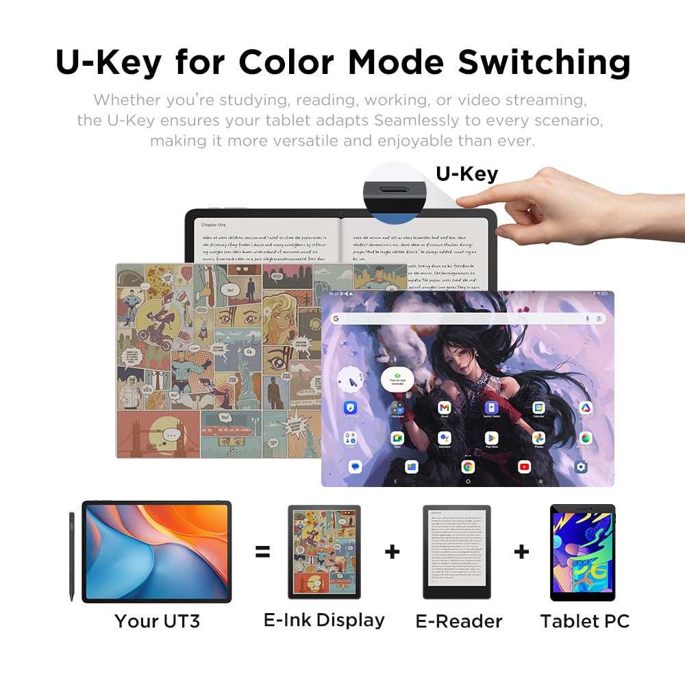 UGEE Almohadilla de dibujo divertida de 8 GB + 256 GB, tableta de dibujo independiente de 14.2 pulgadas sin necesidad de computadora, pantalla grande Ultra HD de 2.4 K con pantalla laminada completa,