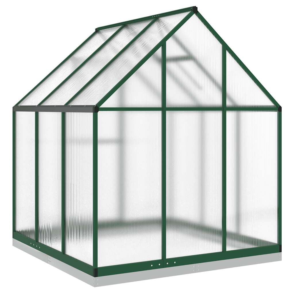 Szklarnia z ramą fundamentową, szklarnia z aluminium i poliwęglanu, 169 x 169 x 202 cm, płyty poliwęglanowe 4 mm, odporna na promieniowanie UV, do szklarni pomidorów, inspektu, pielęgnacji