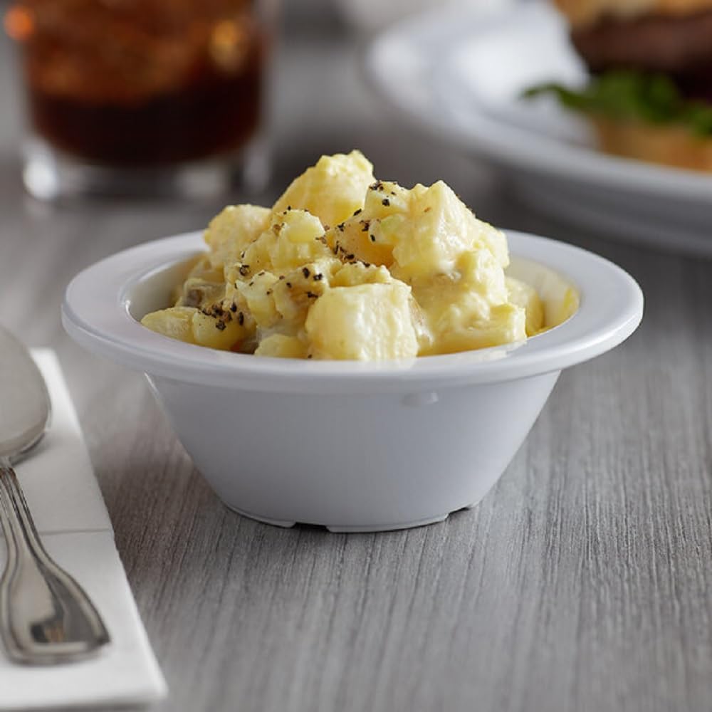 TrueCraftware- 5 oz. Fruit Bowl White Color Melamine Set of 12- Dishwasher Safe Break-Resistant Reusable Bowls Serving Bowl Soup Bowls Dessert Bowls for Fruits Salad Kitchen Restaurants