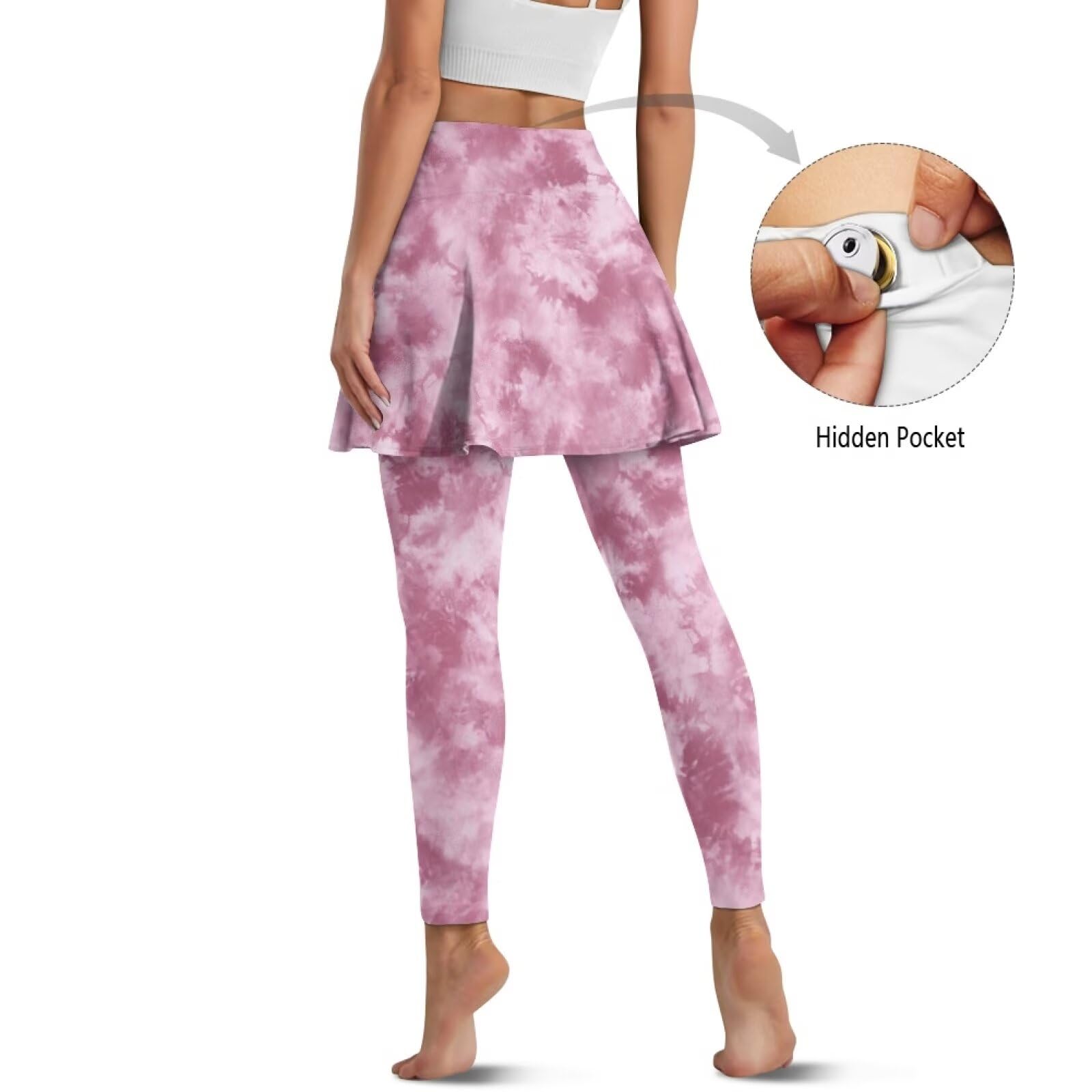 Damskie legginsy do jogi tenisa spódnica wysoka talia kieszenie legginsy ze spódnicą stylowe sportowe spódnice legginsy