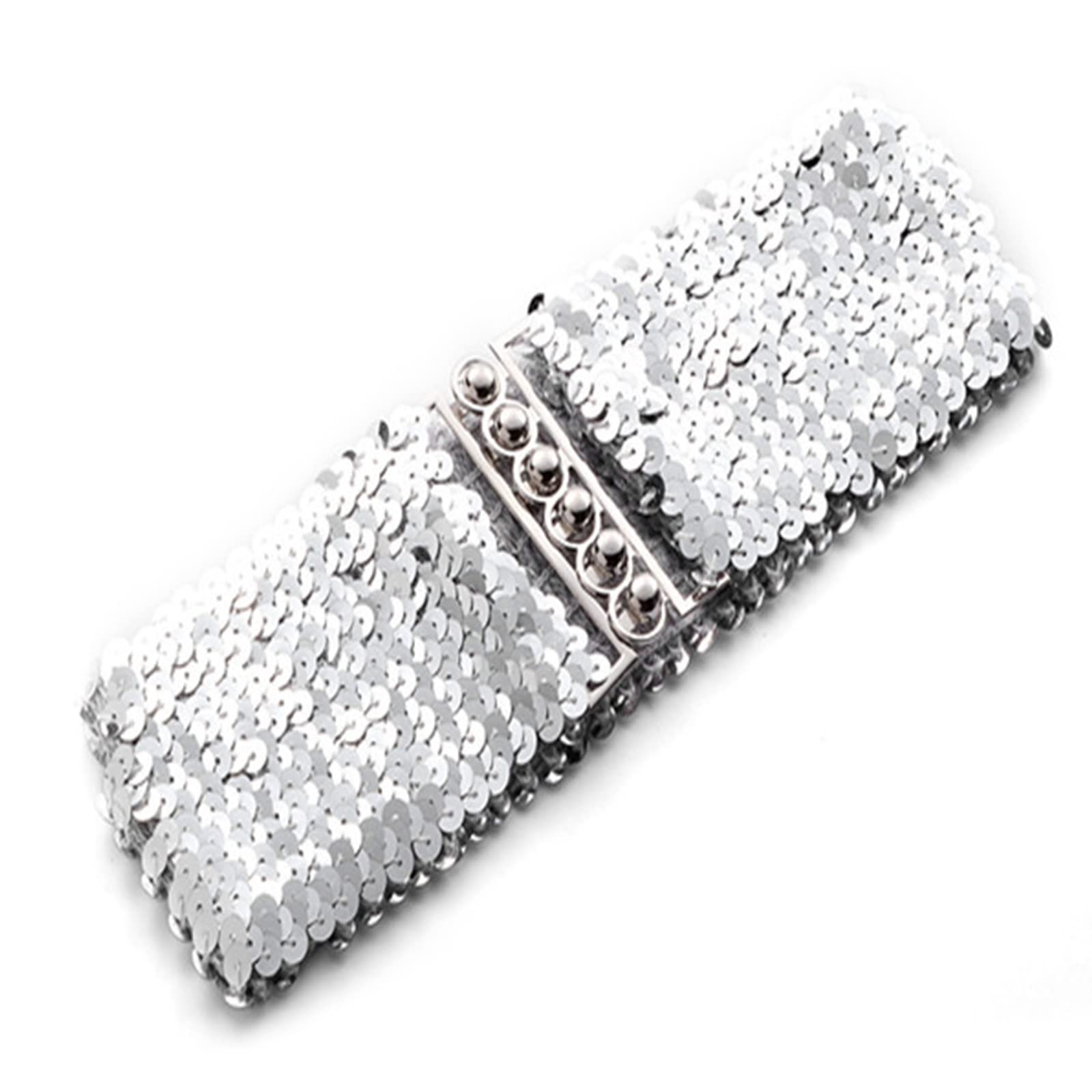 QIANZHENGHUAShinning Row Buckle Waist Belts For Jeans Elastic Waist Belt For Cowgirl Teens Female Coat Skirt Waistband