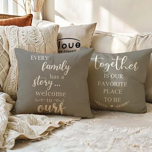 Miniatura 5 de ULOVE LOVE YOURSELF Home Quotes - Fundas de almohada decorativas de granja de 18 x 18 pulgadas, fundas de almohada rústicas de decoración de campo