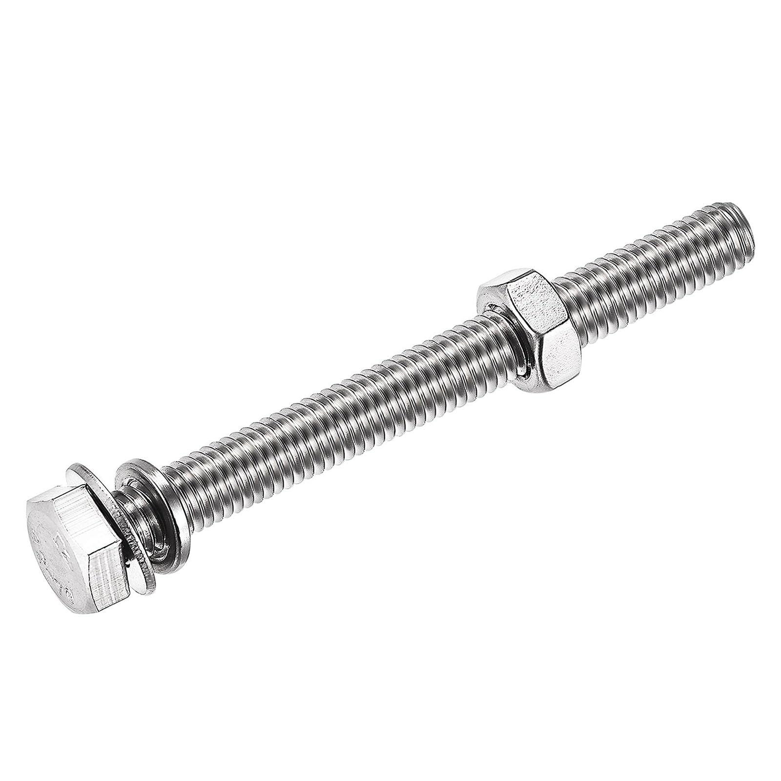 TOP-VIGOR 6Pcs M8 x 70mm Hex Head Screws Bolts, Nuts, Flat & Lock Washers Kits - Image 4