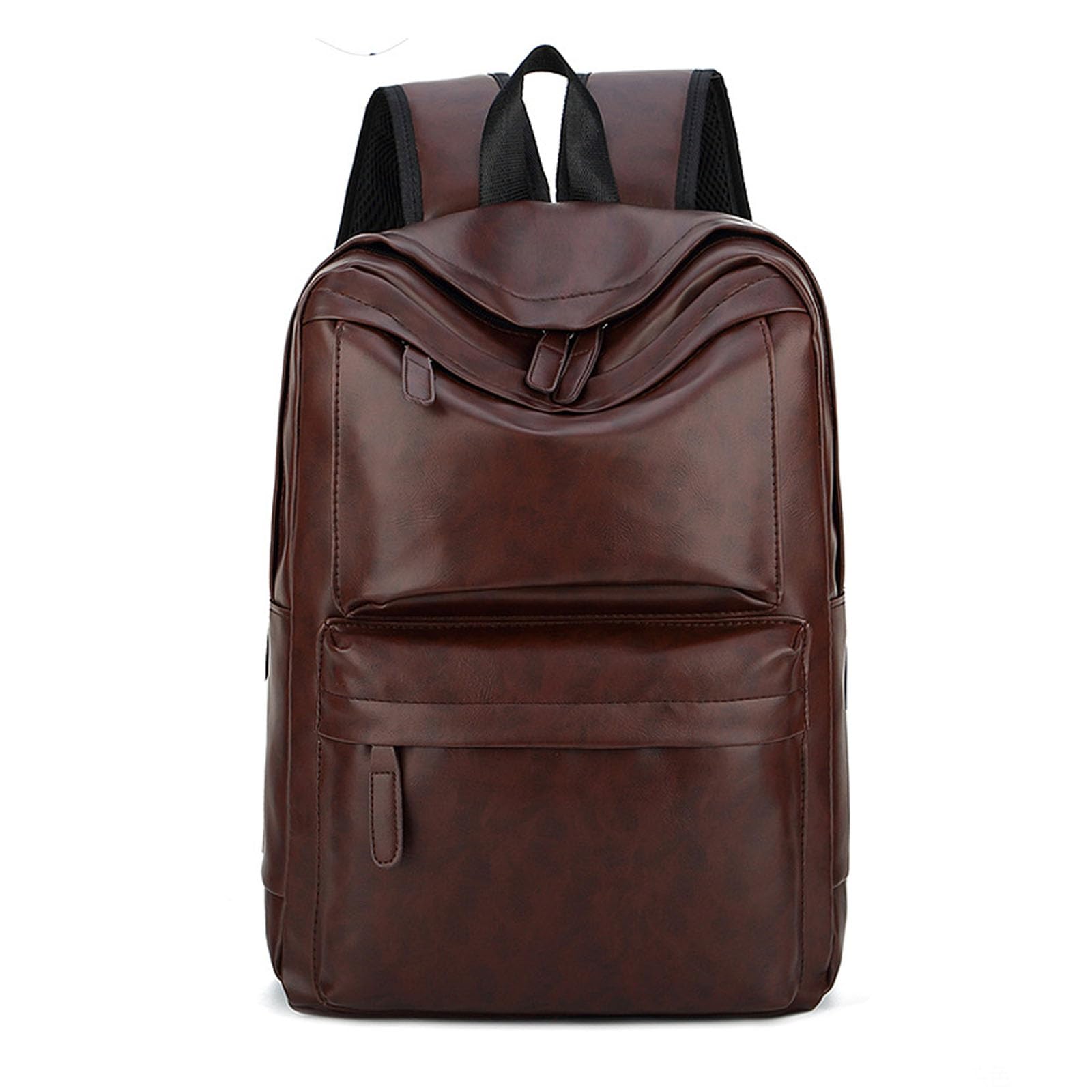 JINGTIANCD Mens Leather Backpack, Carry On Backpack Fits 16.1'' Laptop Bag Large Capacity Business Travel Hiking Waterproof (Brown)