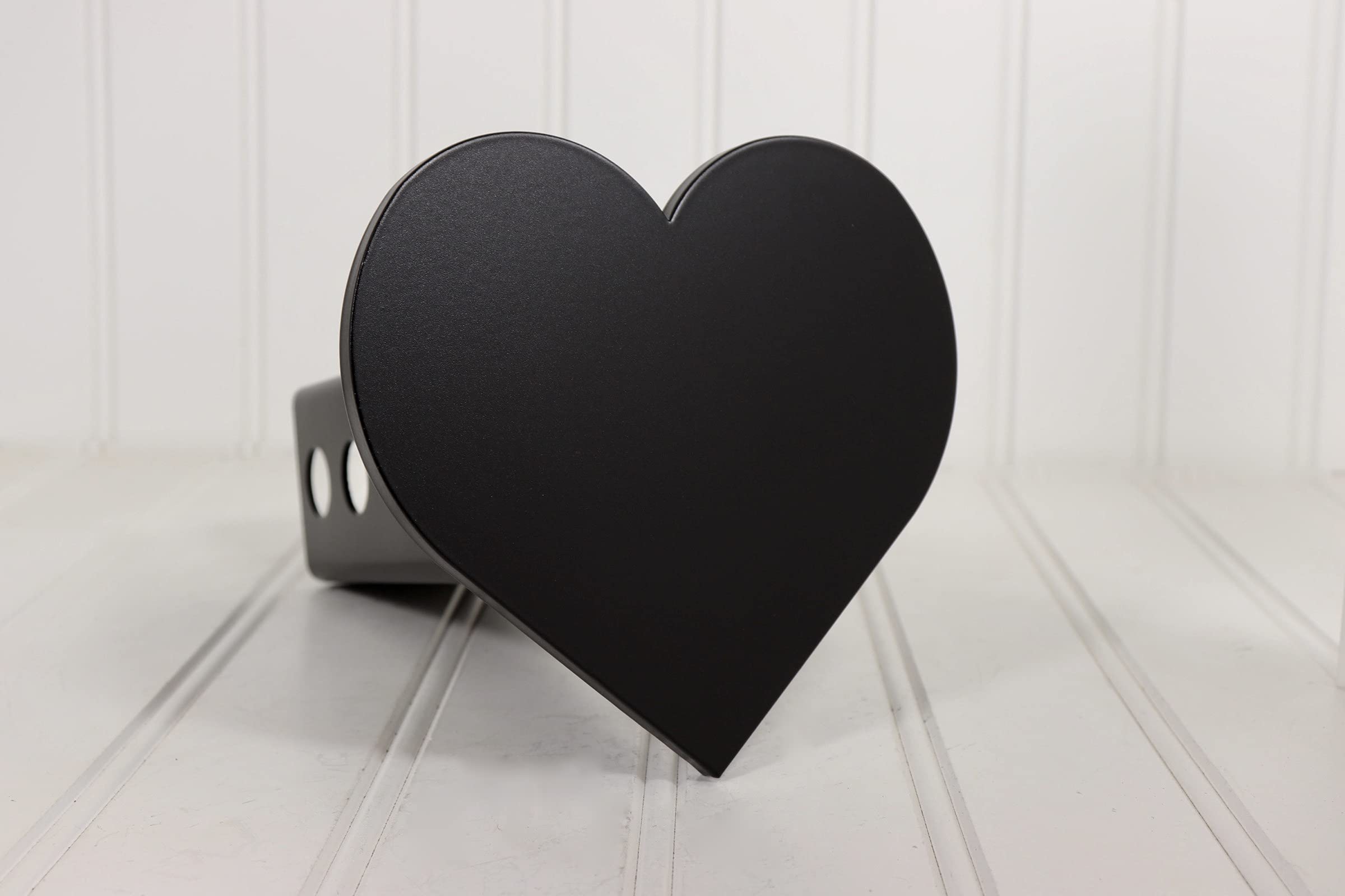 Custom Hitch Covers Matte Black Heart 2"