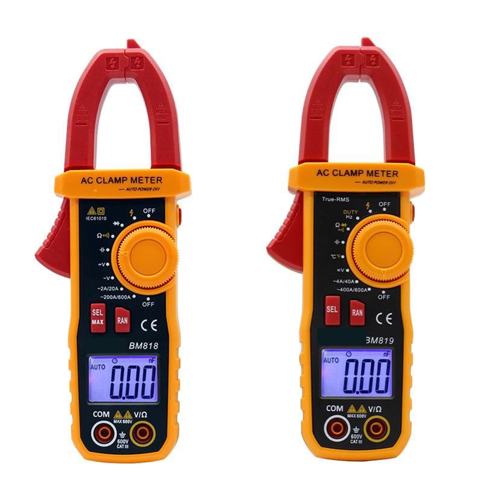 BM818 Digital clamp Meter BM819 Ture-RMS Ammeter ACV/DCV ACA 600V