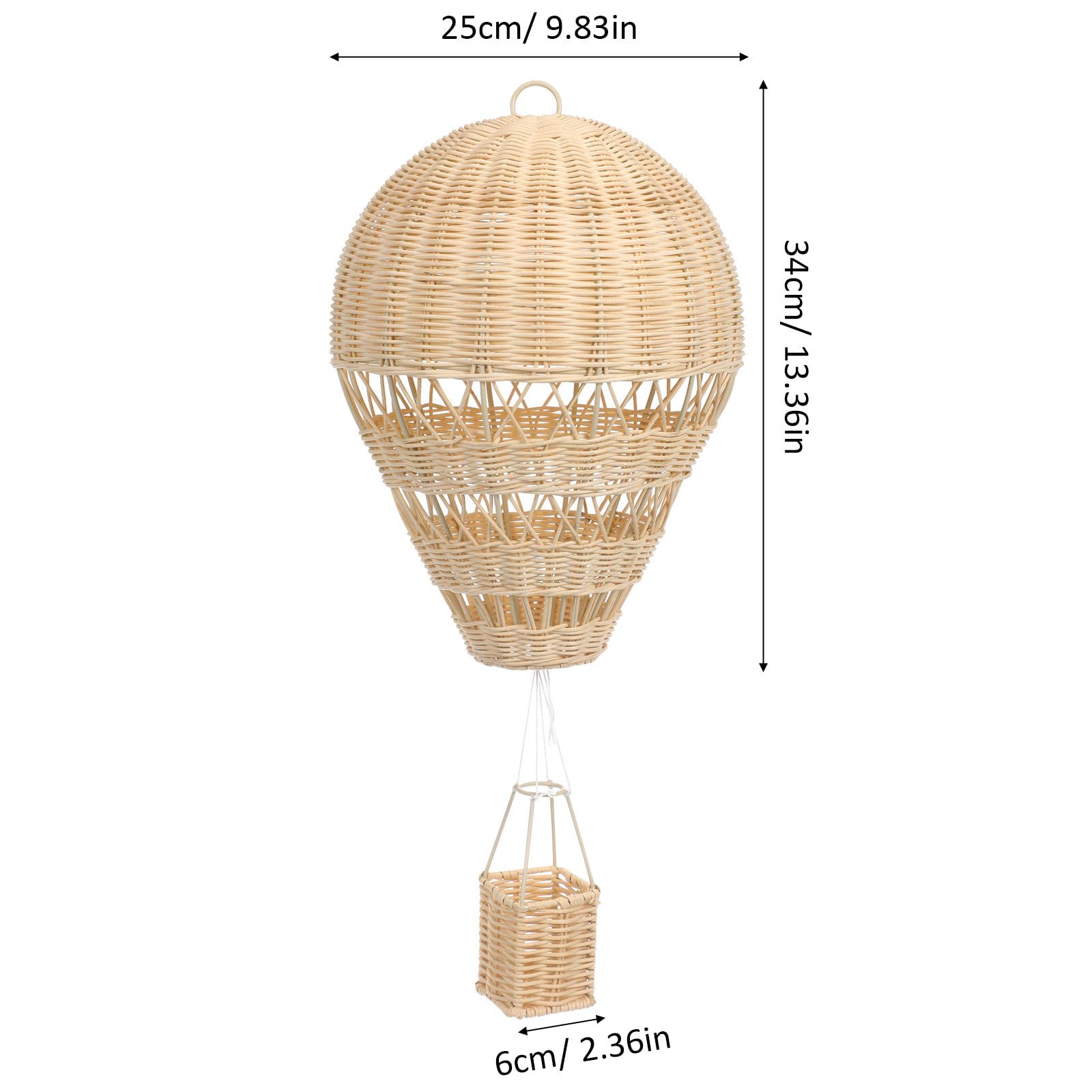 Mongolfiera Intrecciata in Rattan per Cameretta, Decorazione Raffinata