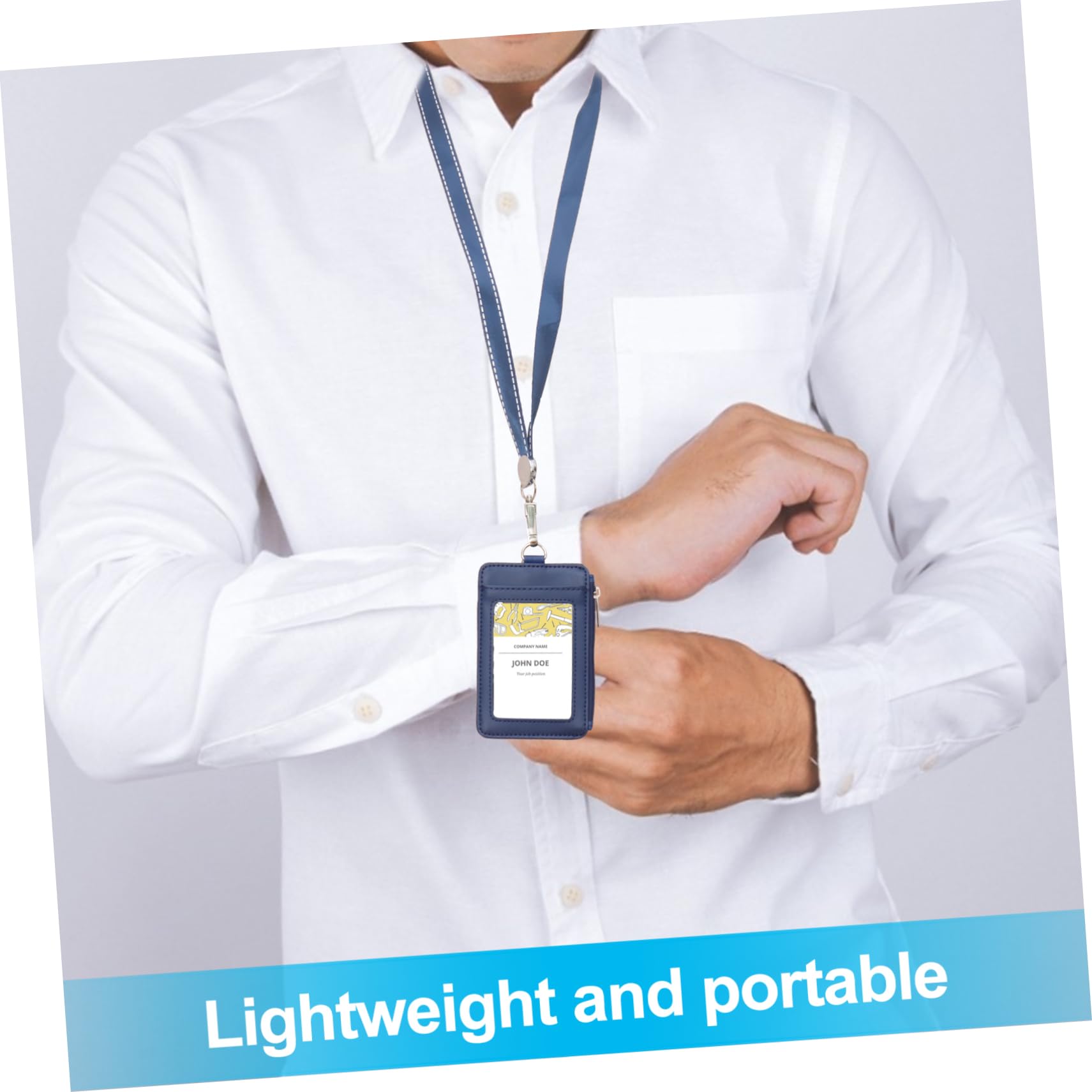 STOBOK 3pezzi Portacarte Verticale Pelle Con Laccetto Staccabile e Clip Girevole Blu Scuro Titolare Id Resistente Per Badge e Carte Identità Accessorio Pratico Per Lavoro e Eventi